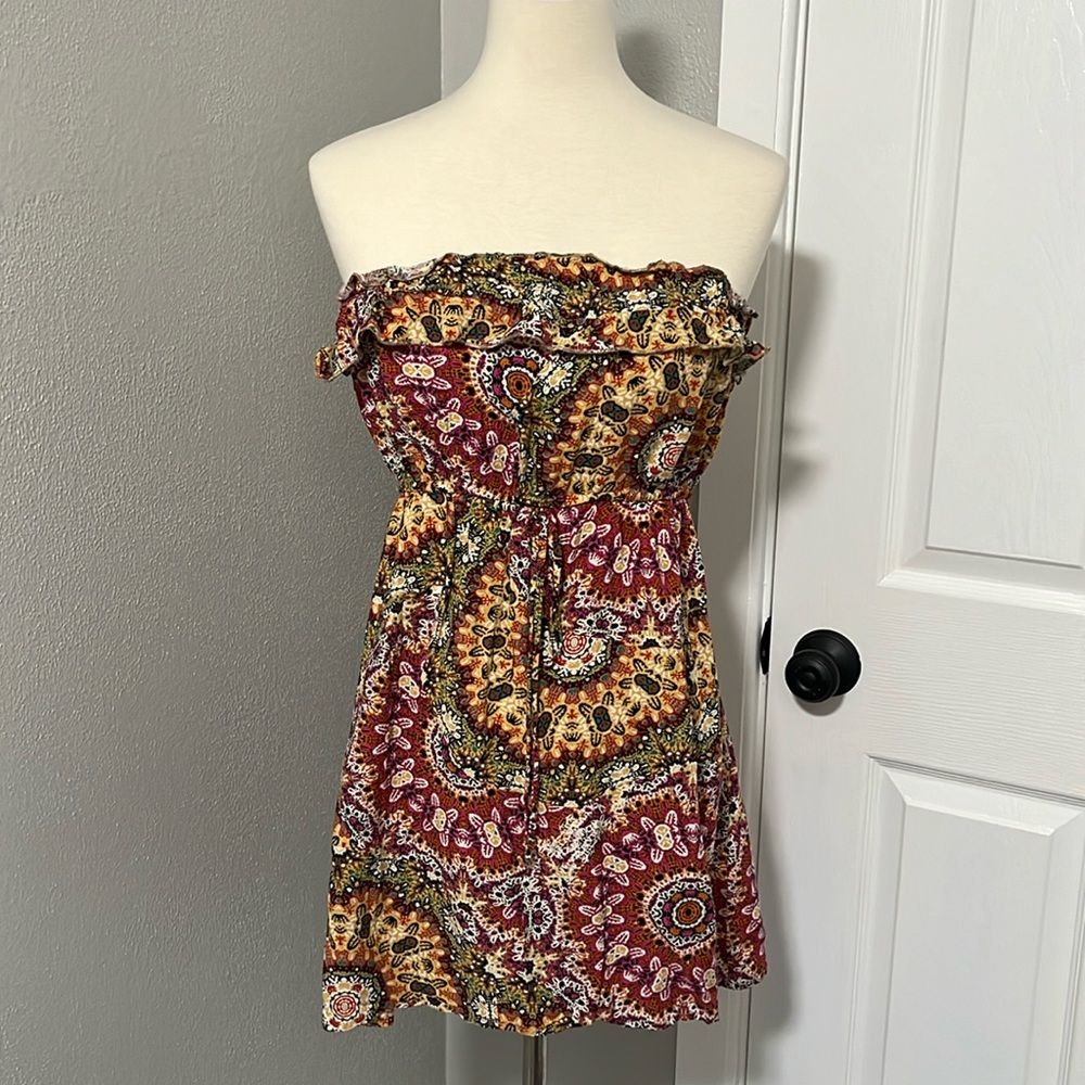 Johnny Martin Strapless Casual Summer Mini Print Dress/Coverup